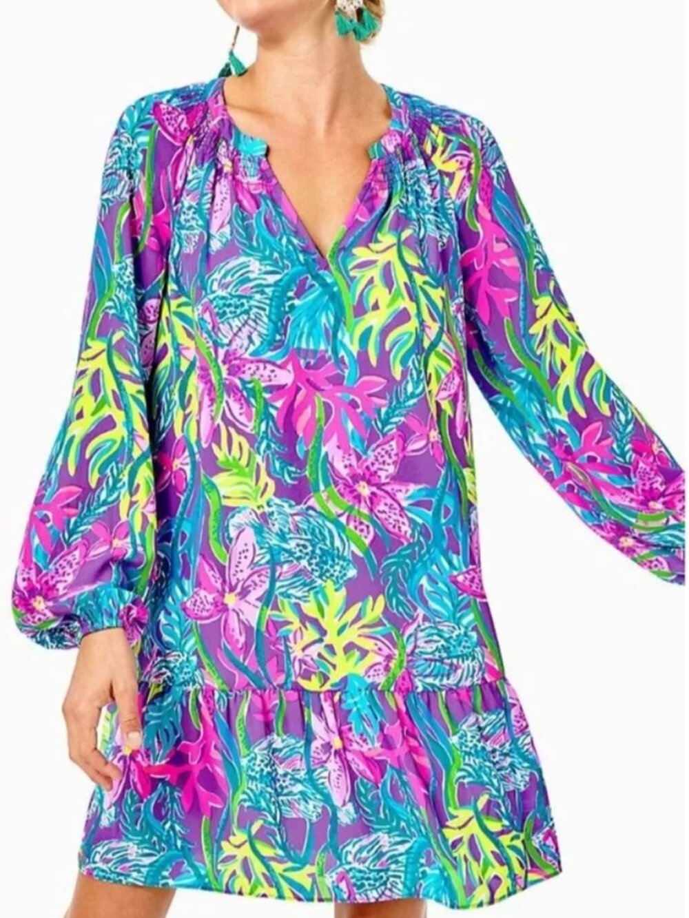 Lilly Pulitzer Lucee Dress Size Small Pigment Purple Party All the Tide